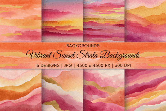Vibrant Sunset Strata Backgrounds