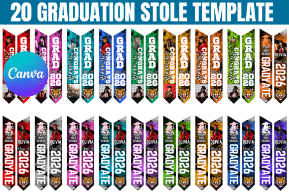 20 Graduation Stole Canva Template Graphic Canva By Gfx Shaown