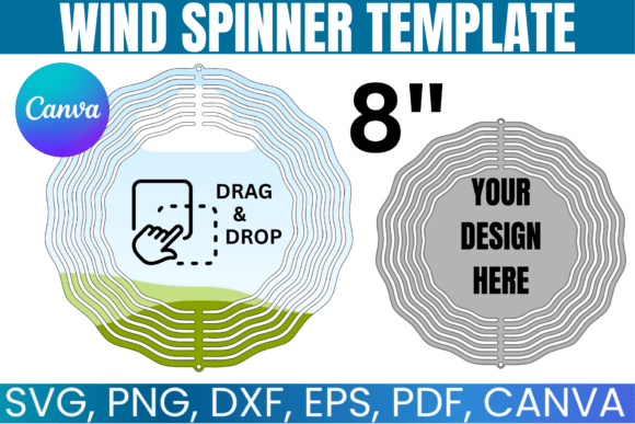 8" Wind Spinner Canva Template