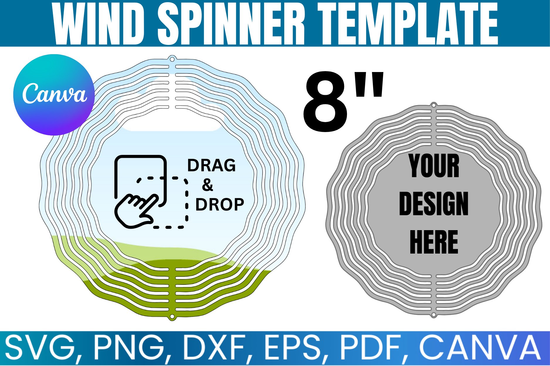 8" Wind Spinner Canva Template