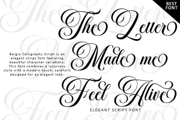 Belgia Calligraphy Font - Preview 1