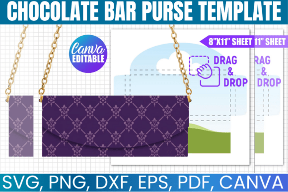 Chocolate Bar Purse Canva Template