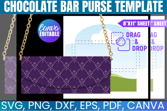 Chocolate Bar Purse Canva Template