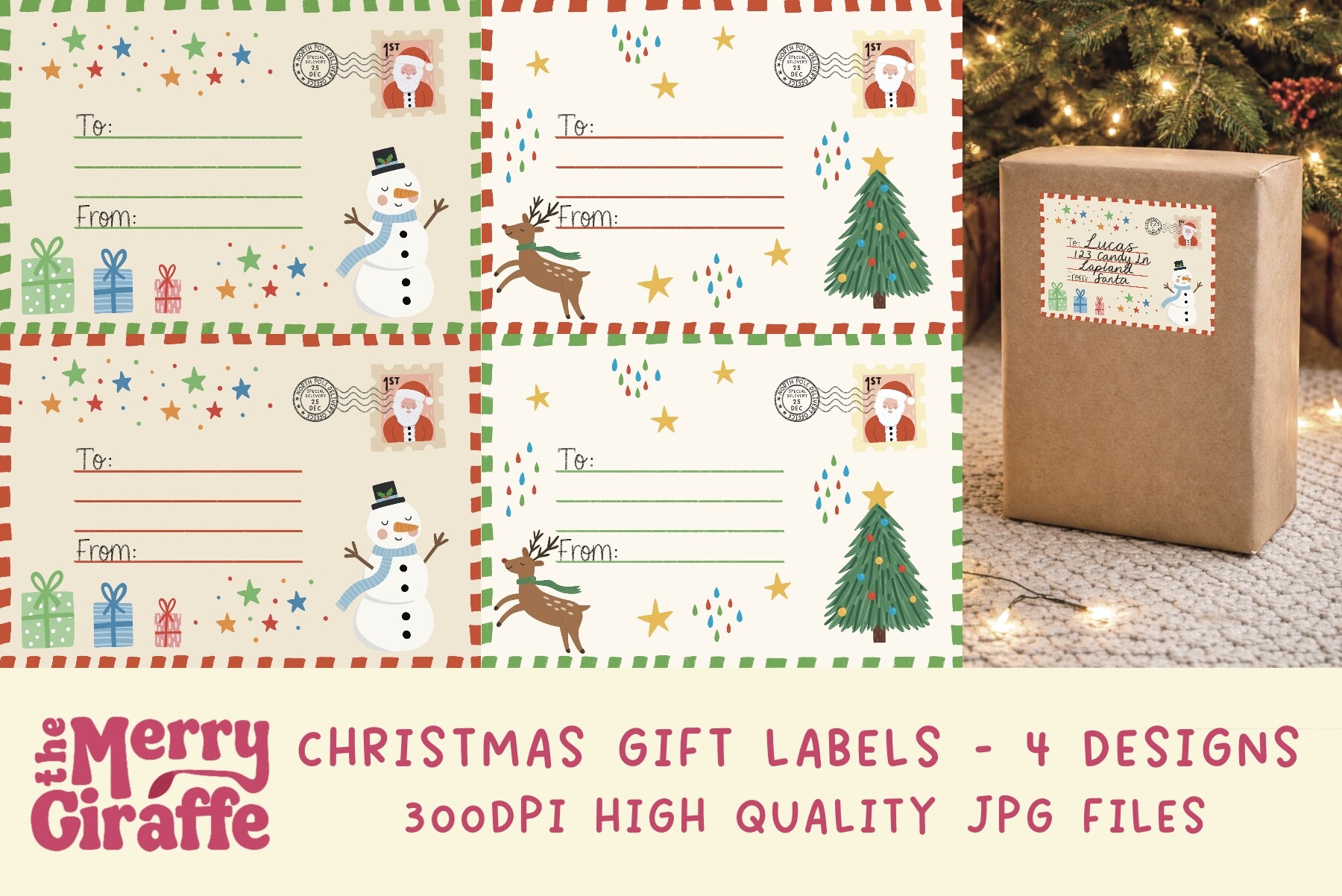 Christmas Gift Tag Label Templates
