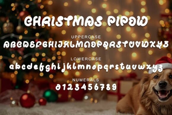 Christmas Pipow Font PNG with transparent background - Preview 4