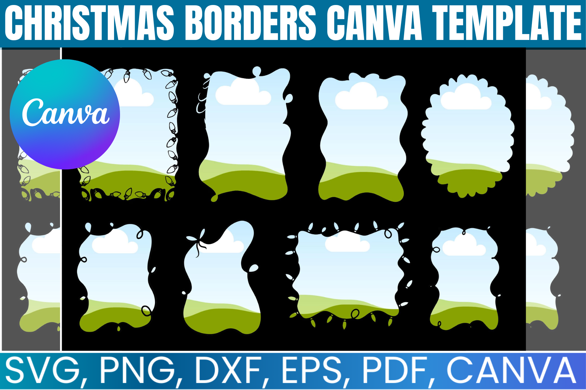 Christmas Whimsical Borders Template