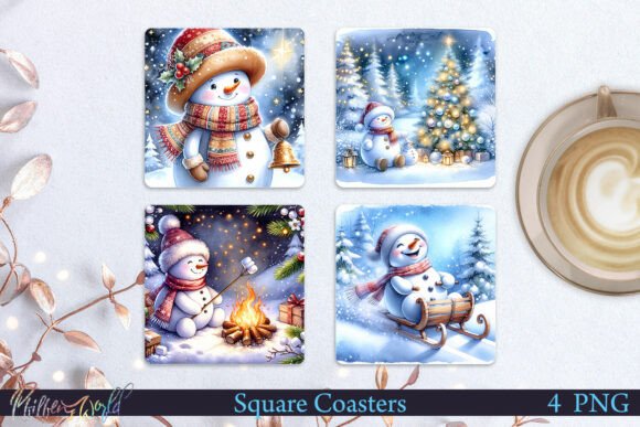 Classic Snowman Christmas Coasters