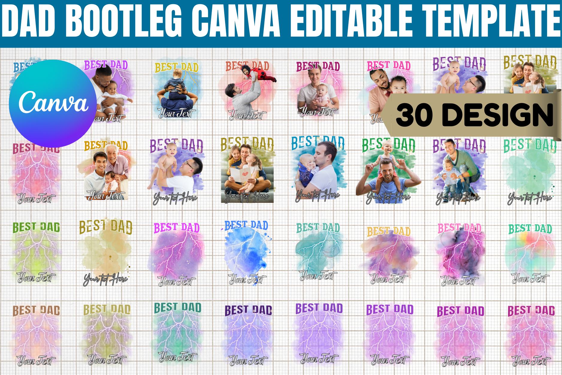 Dad Bootleg Canva Editable Template