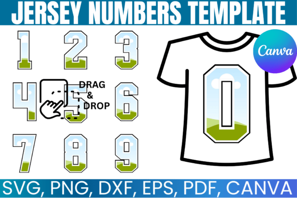 Jersey Numbers Canva Template Graphics