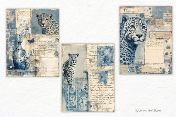 Leopard Letters Junk Journal Papers