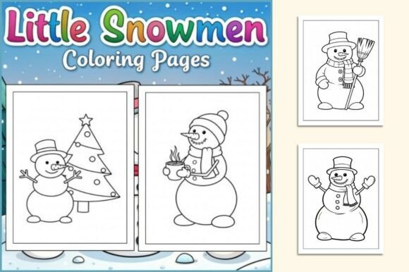 Little Snowmen Coloring Pages for Kids