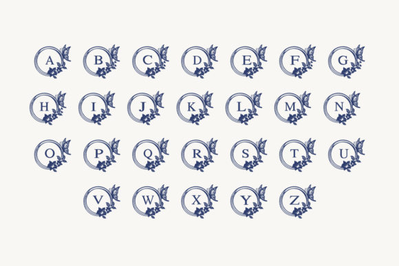 Love Floral Butterfly Font PNG with transparent background - Preview 1