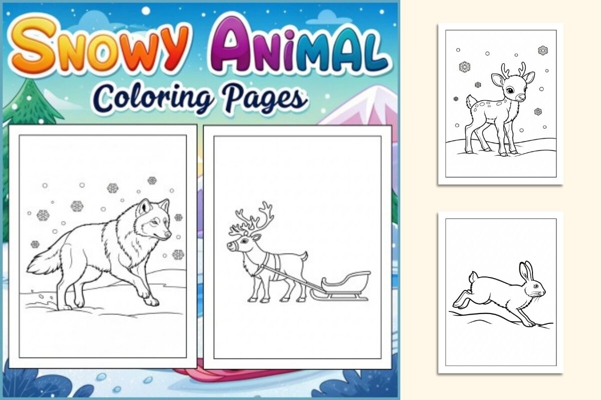 Snowy Animal Coloring Pages
