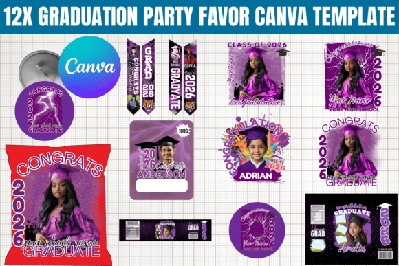 12X Graduation Party Favor Template Grafik Canva Von Gfx Shaown