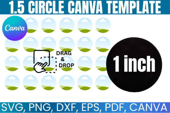 1.5 Circle Label Canva Template