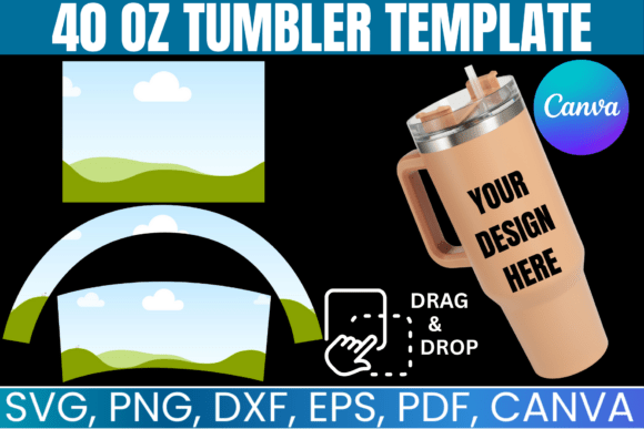 40 Oz Tumbler Canva Template