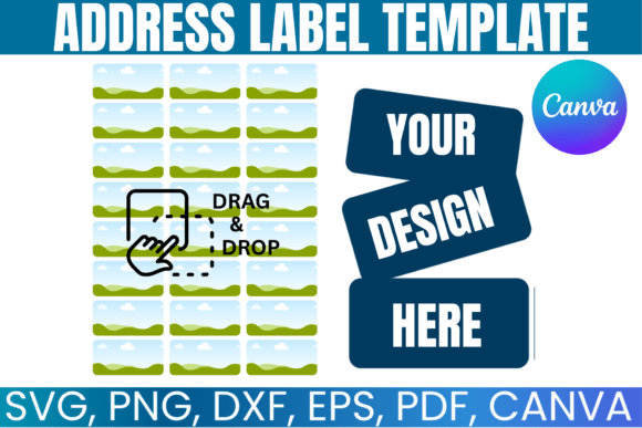 Address Label Canva Editable Template