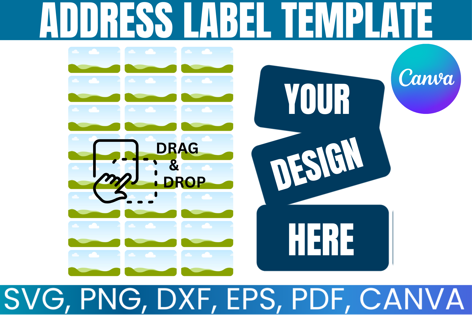 Address Label Canva Editable Template