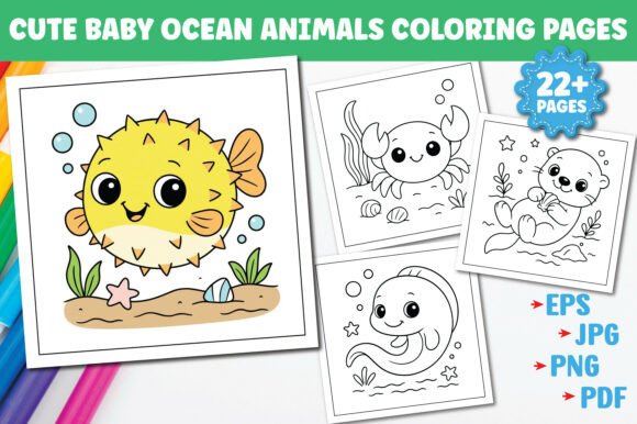 Baby Ocean Coloring Pages Bold & Easy