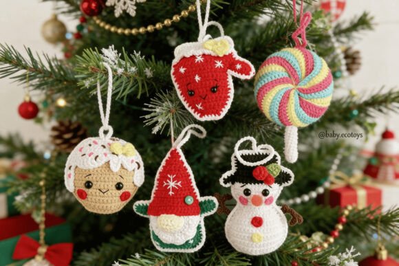 Christmas Crochet Ornament Trio & More Pattern Guide