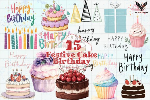 Festive Cake Birthday PNG