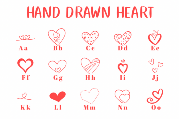 Hand-drawn Heart Font - Preview 1