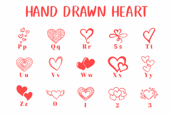Hand-drawn Heart Font - Preview 2