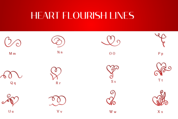 Heart Flourish Lines Font - Preview 2