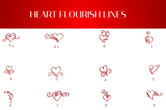 Heart Flourish Lines Font - Preview 3