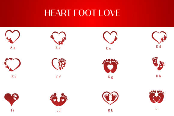 Heart Foot Love Font font preview - 1