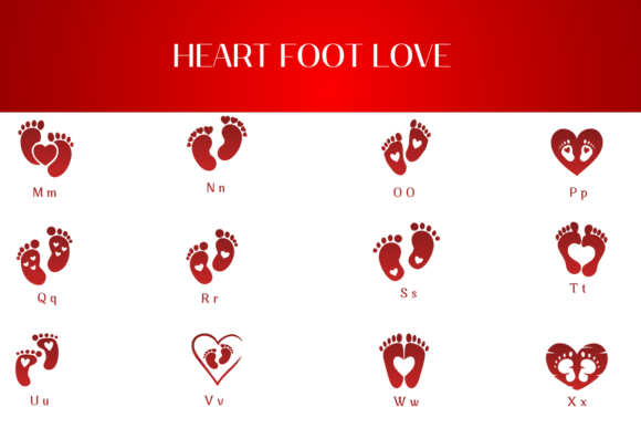 Heart Foot Love Font font preview - 2