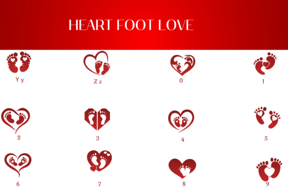 Heart Foot Love Font font preview - 3