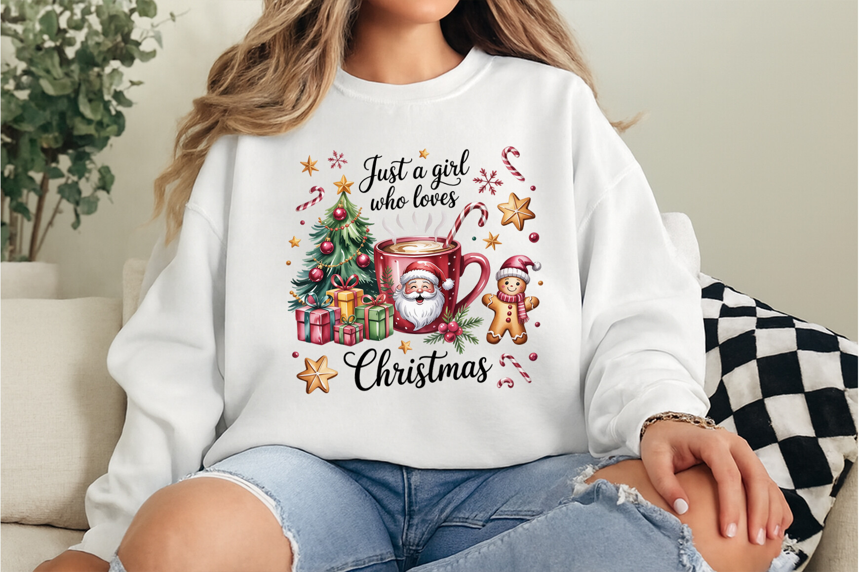 Just a Girl Who Loves Christmas Png Graphic by Vision Art · Creative ...