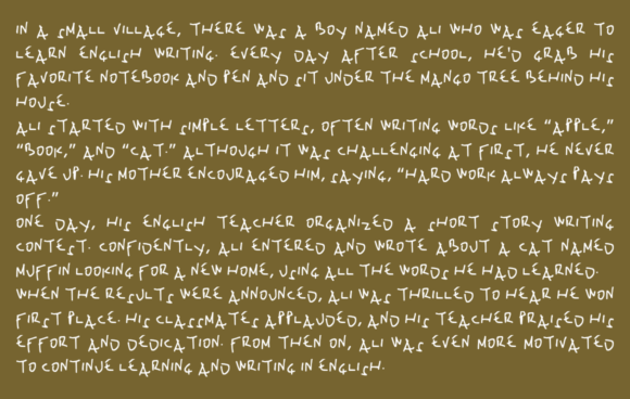 Kids Handwriting Font PNG with transparent background - Preview 1