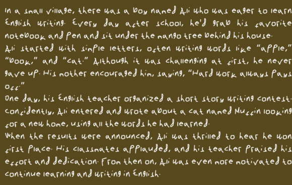 Kids Handwriting Font PNG with transparent background - Preview 2