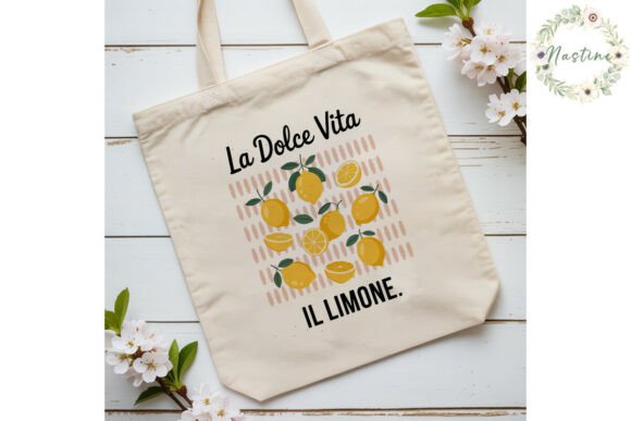 La Dolce Vita Lemon Sublimation PNG Afbeelding Afdrukbare Illustraties Door Nastine