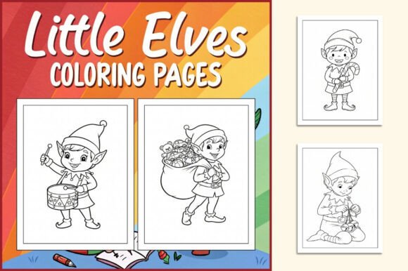 Little Elves Coloring Pages for Kids
