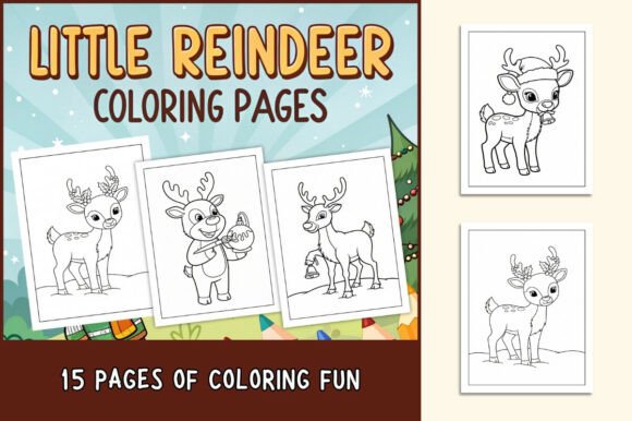 Little Reindeer Coloring Pages for Kids