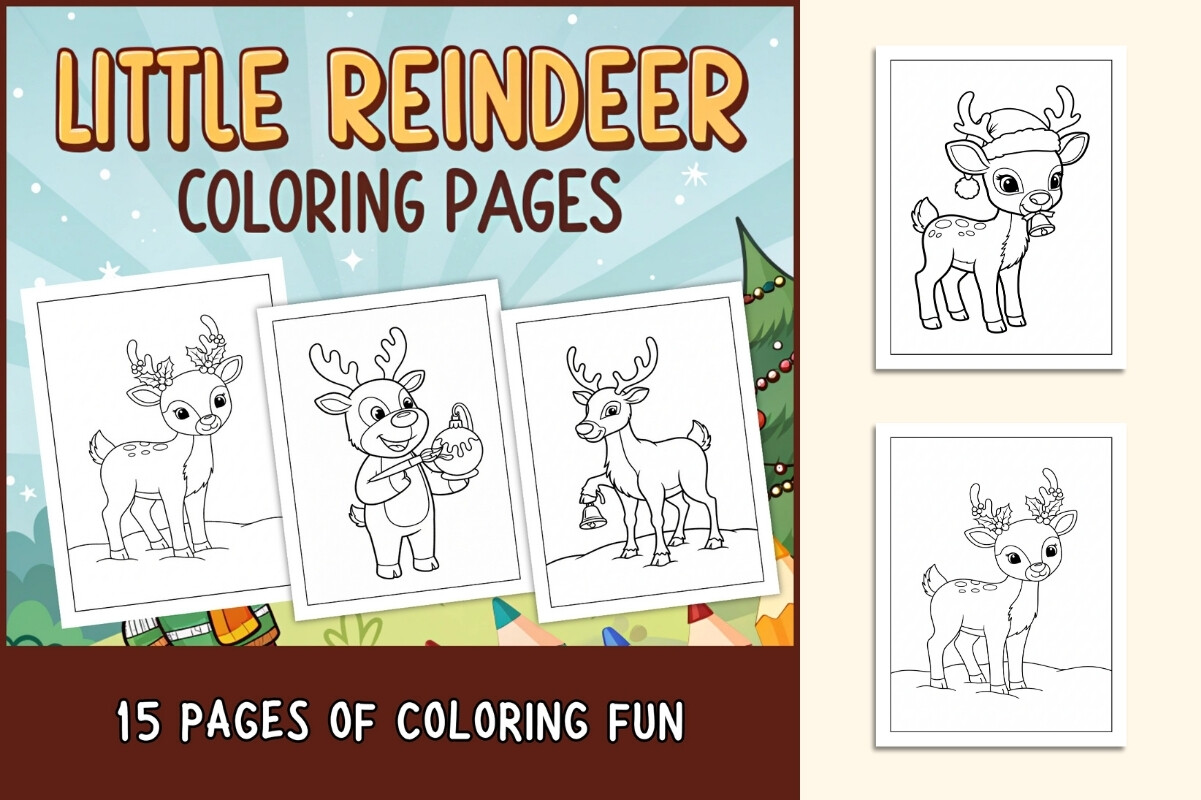 Little Reindeer Coloring Pages for Kids
