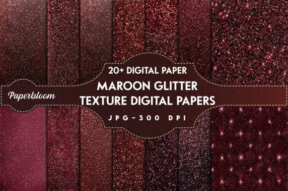 Maroon Glitter Texture Digital Papers