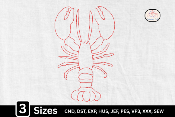 Minimal Seafood Outline Art Crawfish