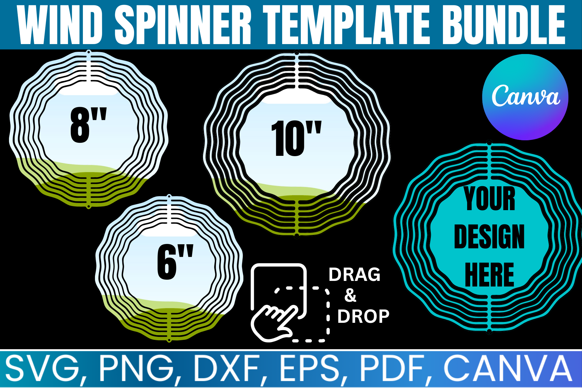 Wind Spinner Template Bundle