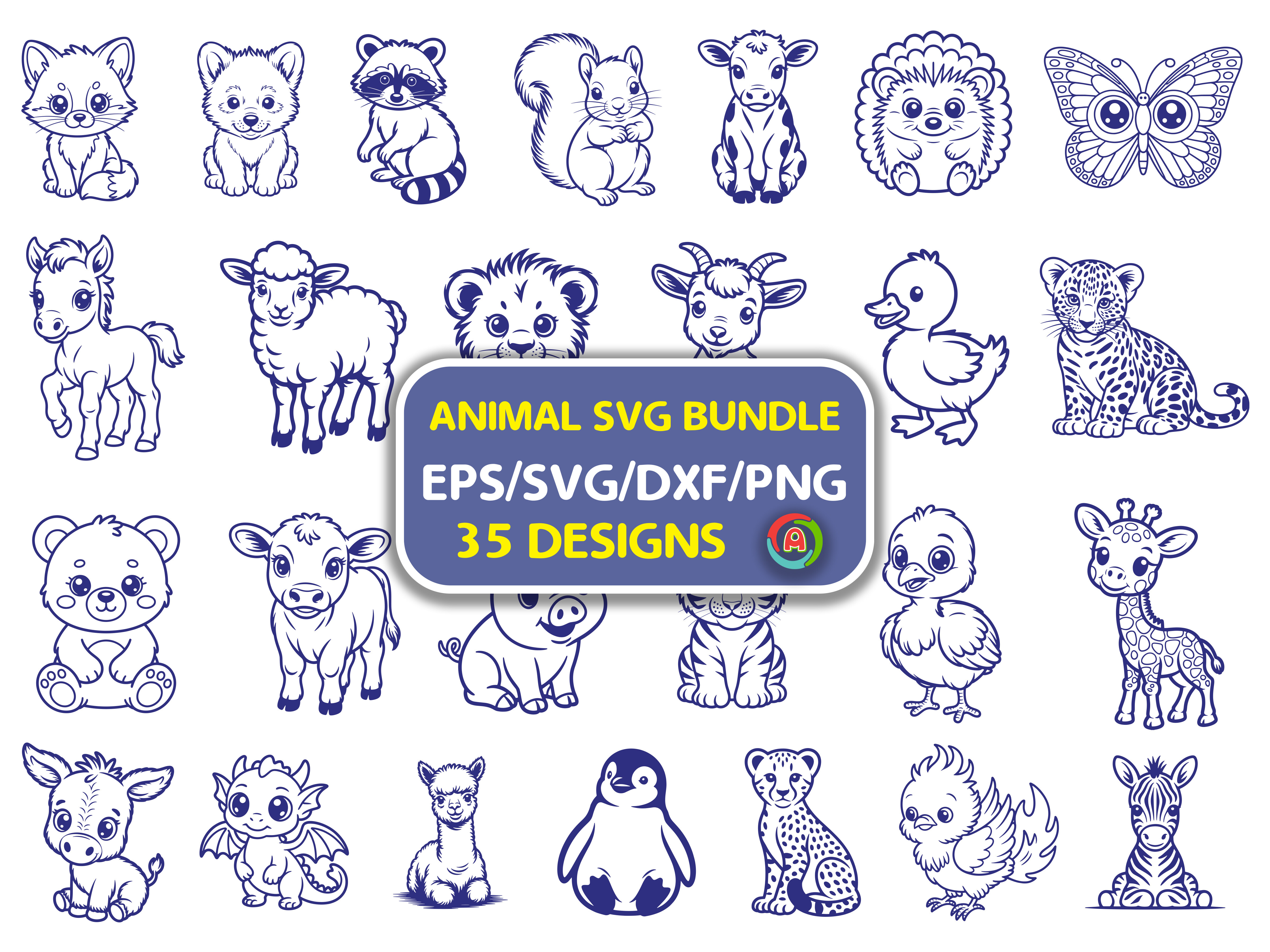 Animal SVG Bundle Graphic by aurnobnandy · Creative Fabrica