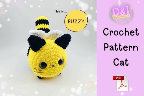 Bee Cat Crochet Pattern Amigurumi Graphic Crochet Patterns By diamigurumicreations