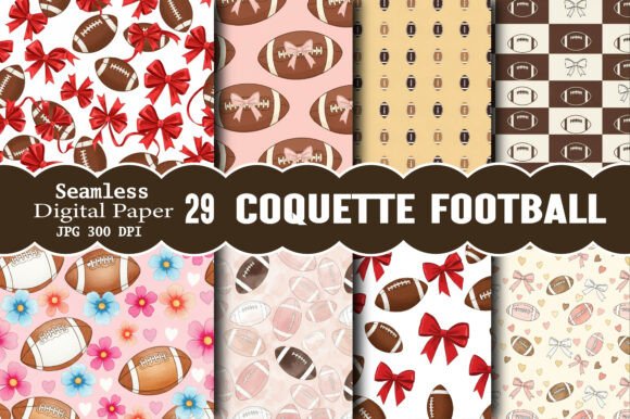 Coquette Football Pattern Art