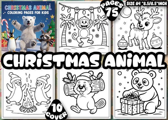 Cute Christmas Animal Coloring Pages