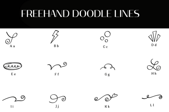 Freehand Doodle Lines Font - Preview 1