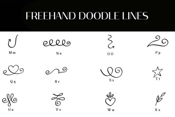 Freehand Doodle Lines Font - Preview 2