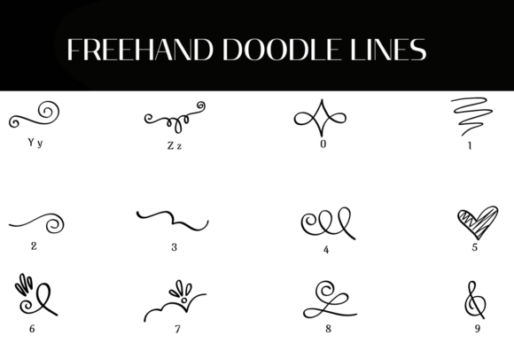 Freehand Doodle Lines Font - Preview 3