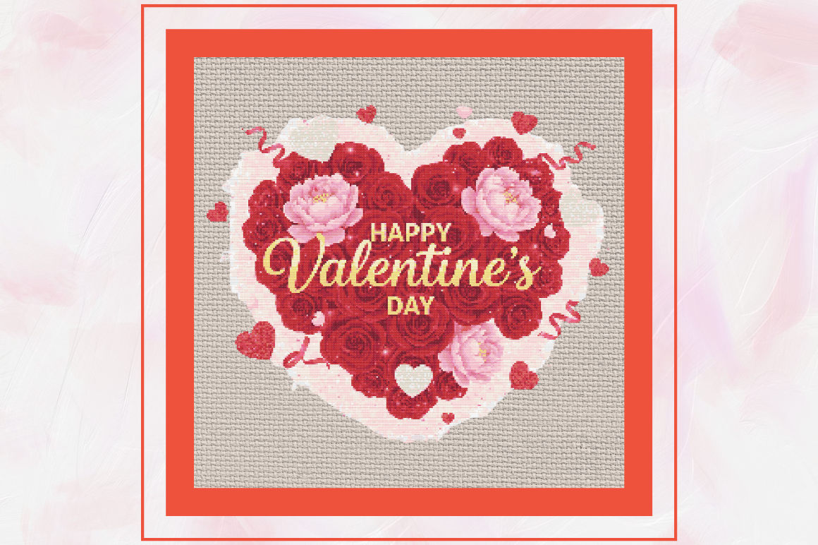 Happy Valentine’s Day Rose Heart